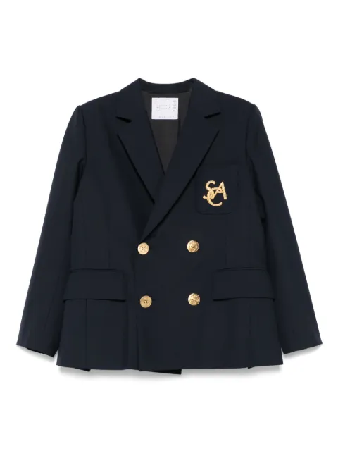 sacai blazer de vestir con logo bordado