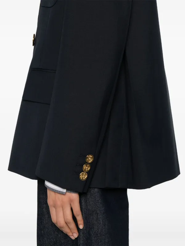 関税送料込み【sacai】ジャケット ロゴ エンブレム刺繍 Sacai logo-embroidered Blazer | Blue | FARFETCH GE