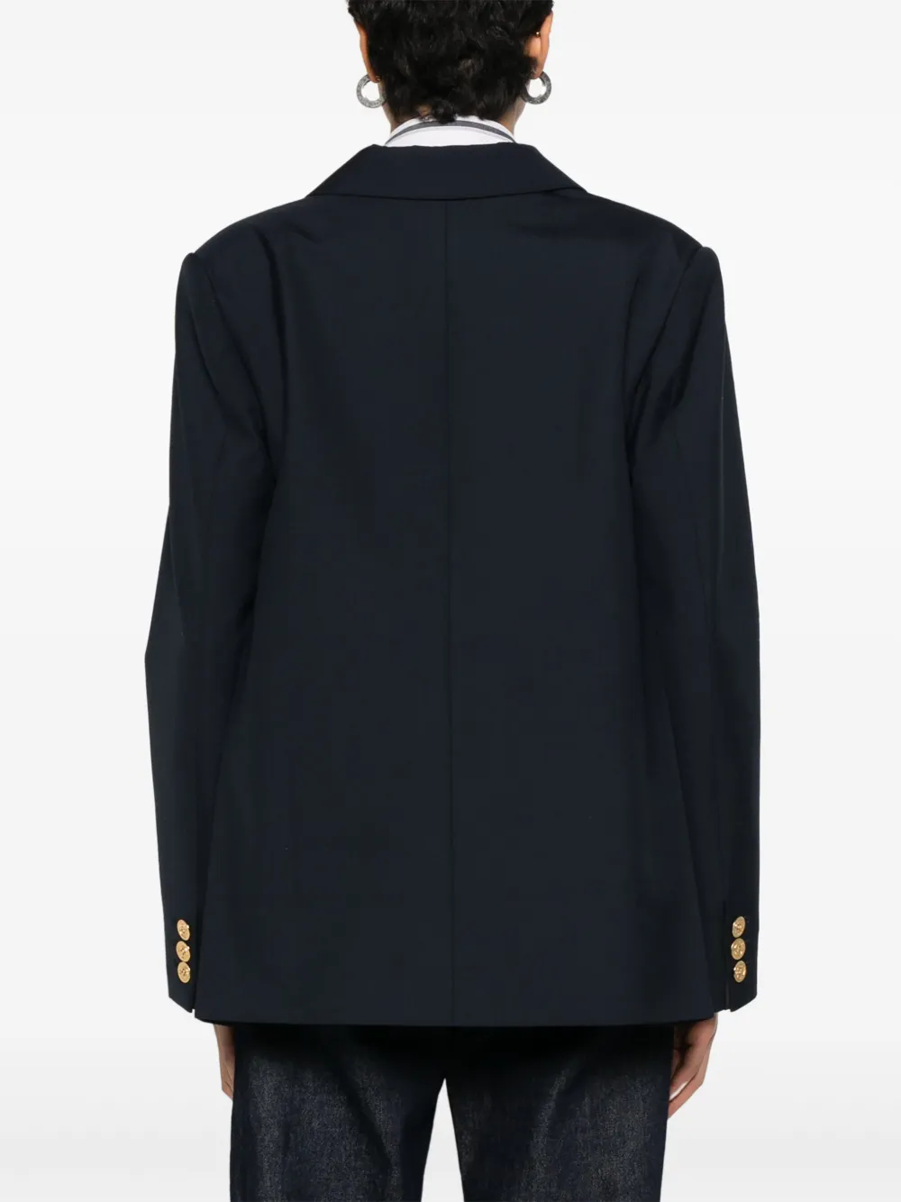 sacai Blazer met geborduurd logo Blauw