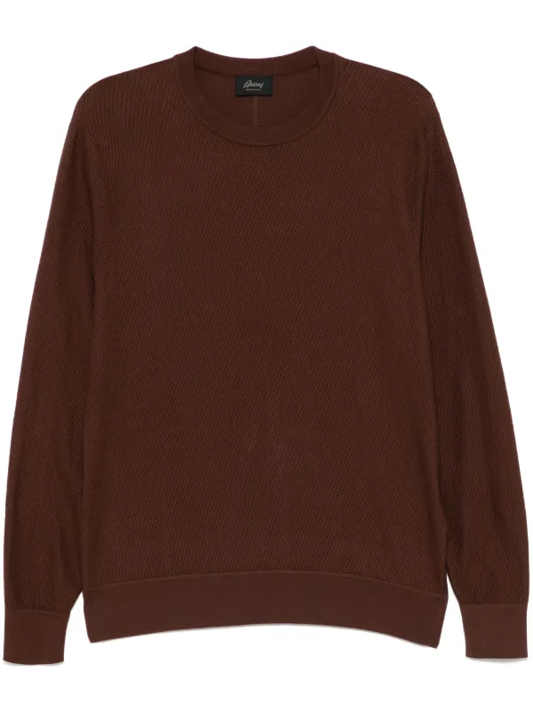 Brioni Crew-neck Jumper in Brown