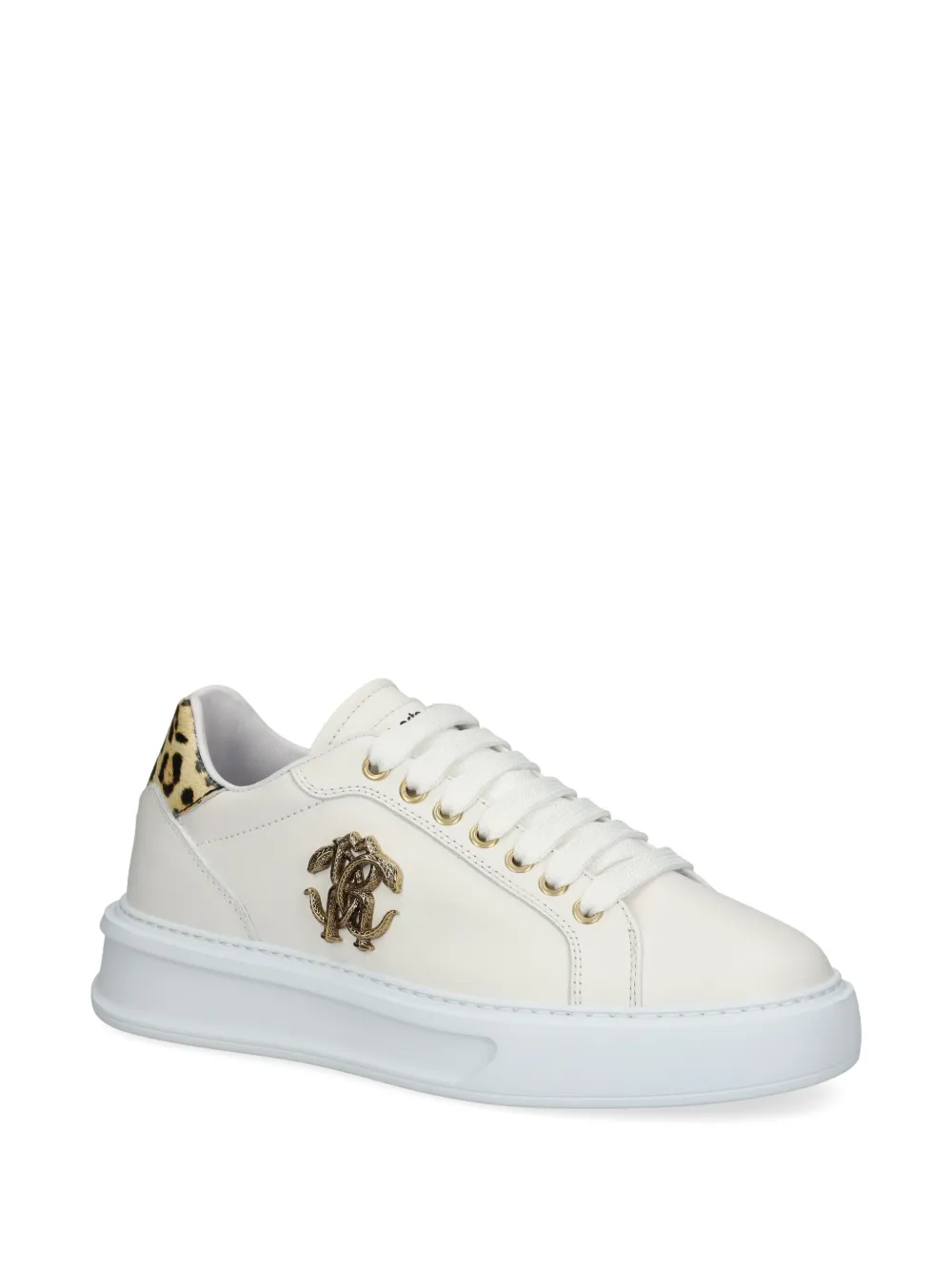 Roberto Cavalli leather sneakers - Beige