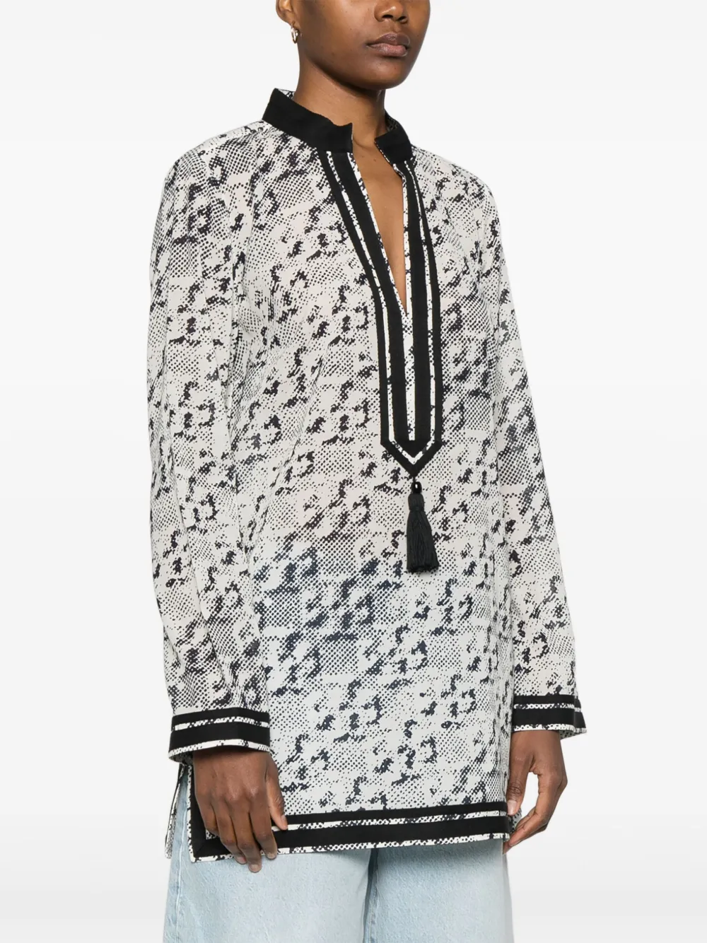 Tory Burch Tuniek met print Beige