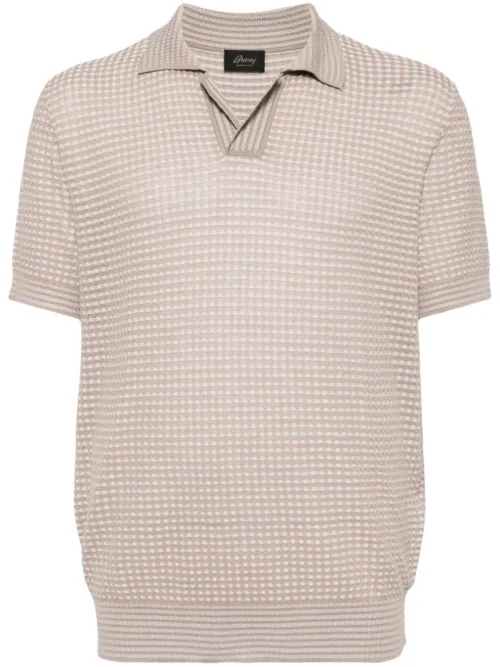 Brioni polo en maille - Marron - Brioni - Modalova