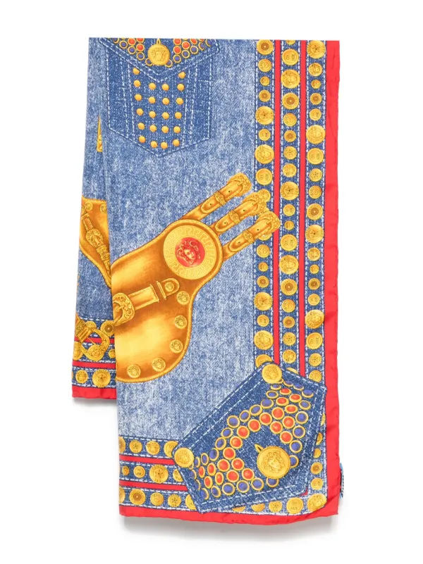 Versace Pre-owned 2010s Silk Scarf in Red