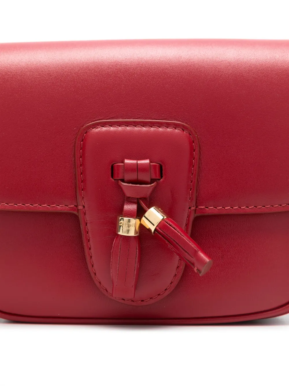 Pre-owned Celine Tassel-embellished Cross Body Bag In Red