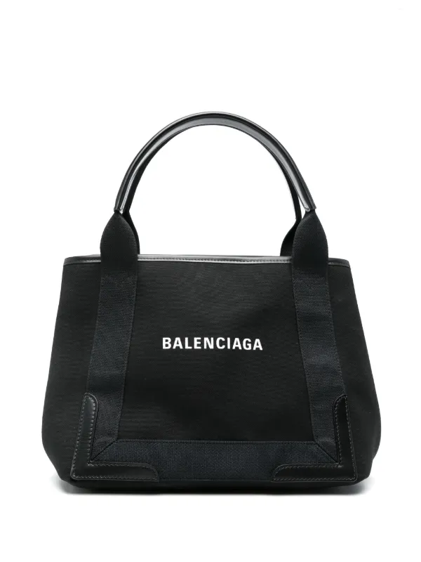 【関税&送料込】Balenciaga Black Leather Cabas Navy Xs Handb Balenciaga Navy Cabas Xs Leather Tote Bag Black Designer