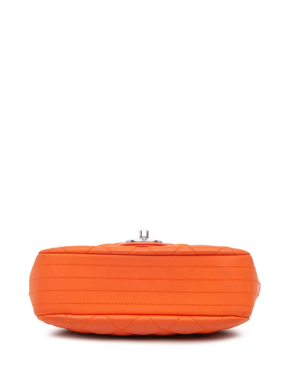 Pre-owned Chanel 2016-2017 Paris Seoul Small Rubber Coco Rain Flap Crossbody Bag In Orange