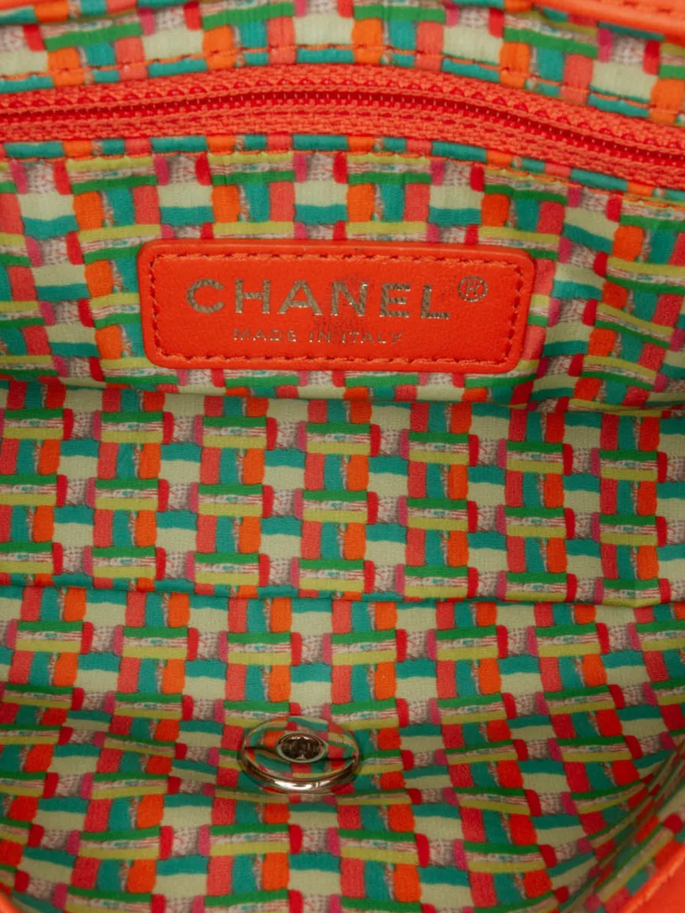 Pre-owned Chanel 2016-2017 Paris Seoul Small Rubber Coco Rain Flap Crossbody Bag In Orange