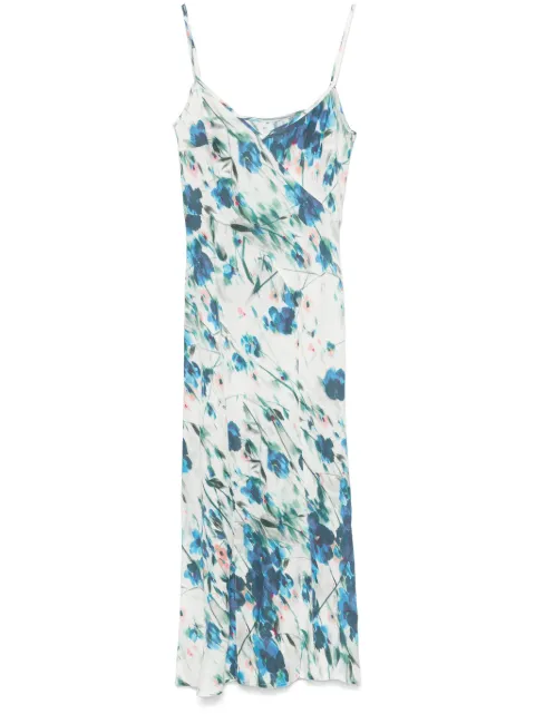 120% Lino vestido largo con estampado floral
