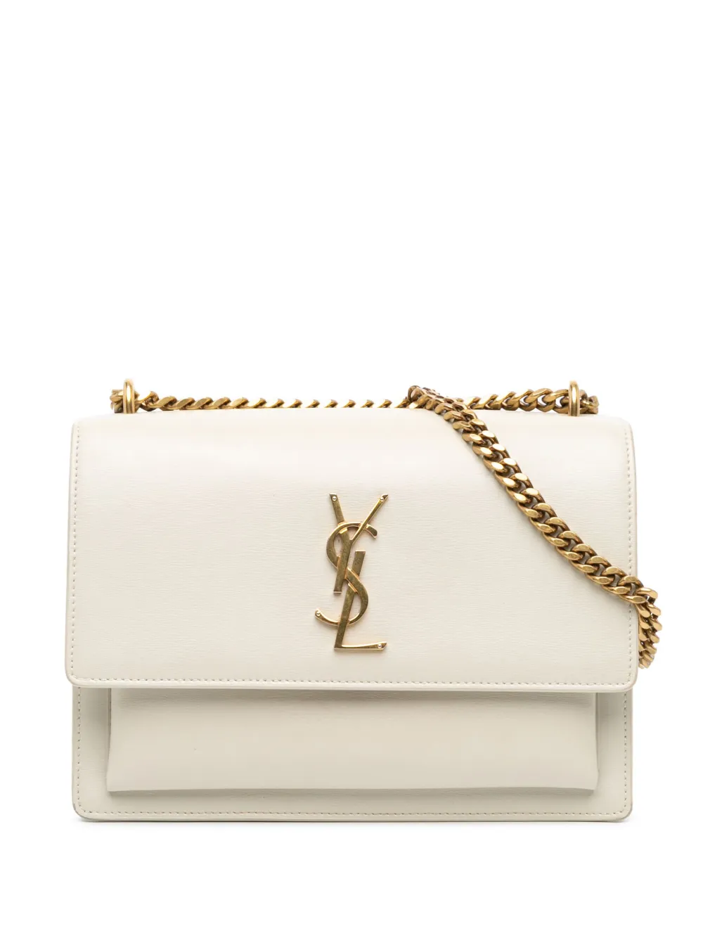 Saint Laurent Pre-Owned Medium Leather Monogram Sunset 斜挎包（2020年典藏款） | 白色 | Image 1