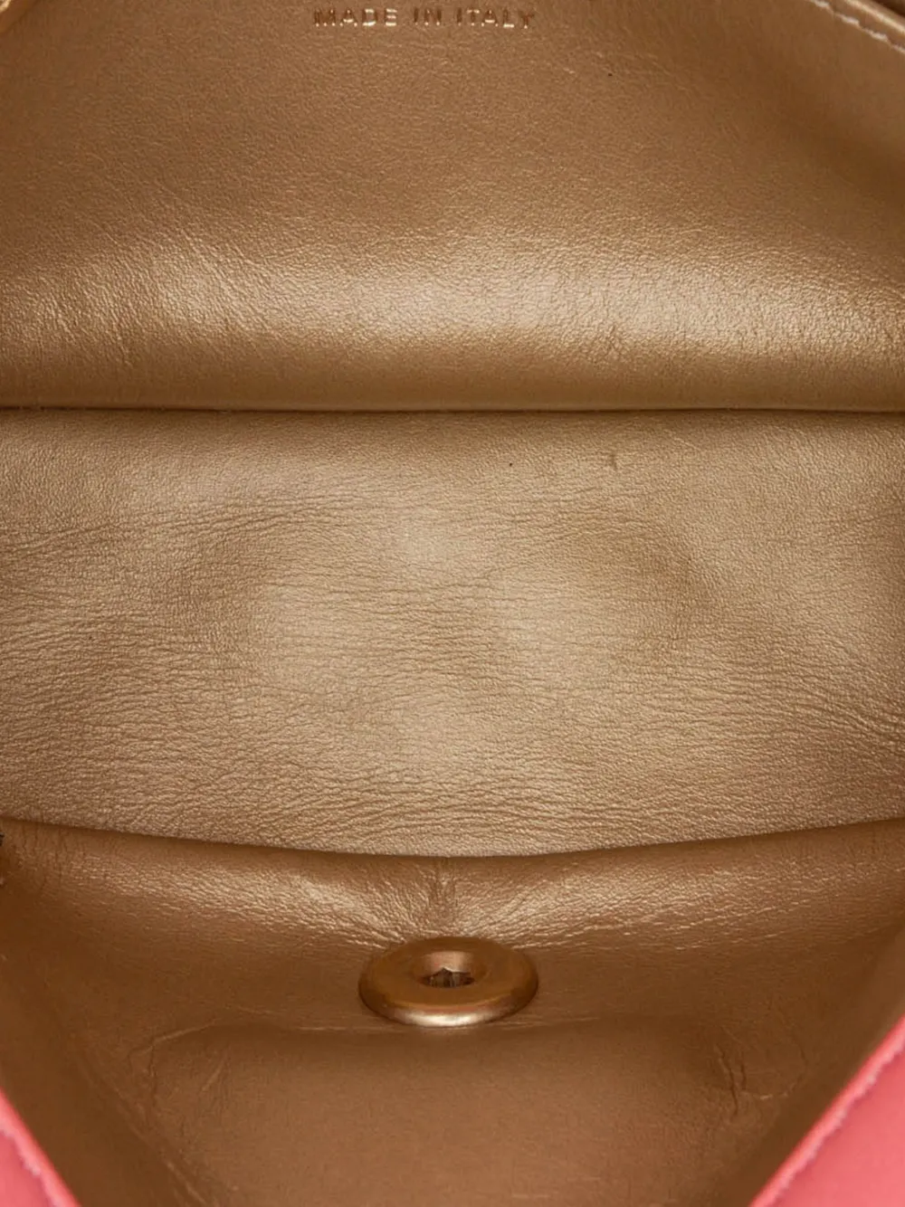 Pre-owned Chanel 2021 Mini Square Classic Lambskin Pearl Crush Flap Crossbody Bag In Pink