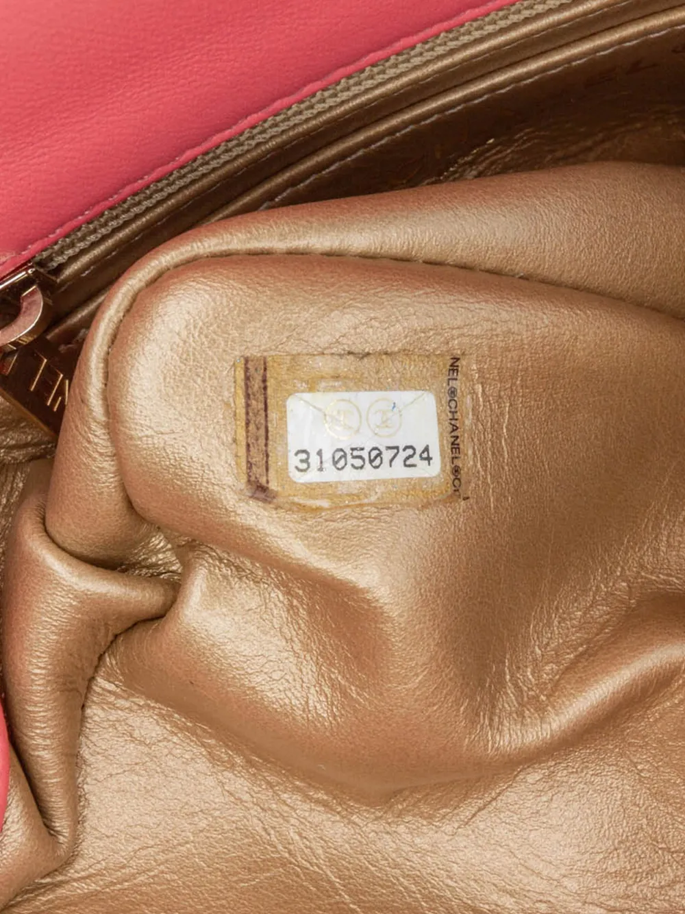Pre-owned Chanel 2021 Mini Square Classic Lambskin Pearl Crush Flap Crossbody Bag In Pink