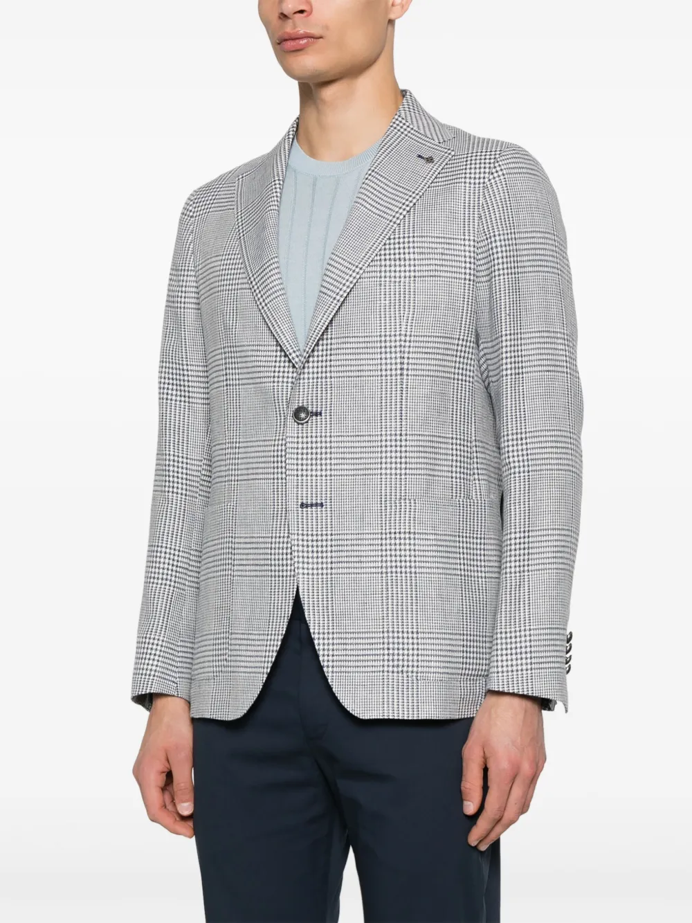 Tagliatore Geruite blazer Blauw