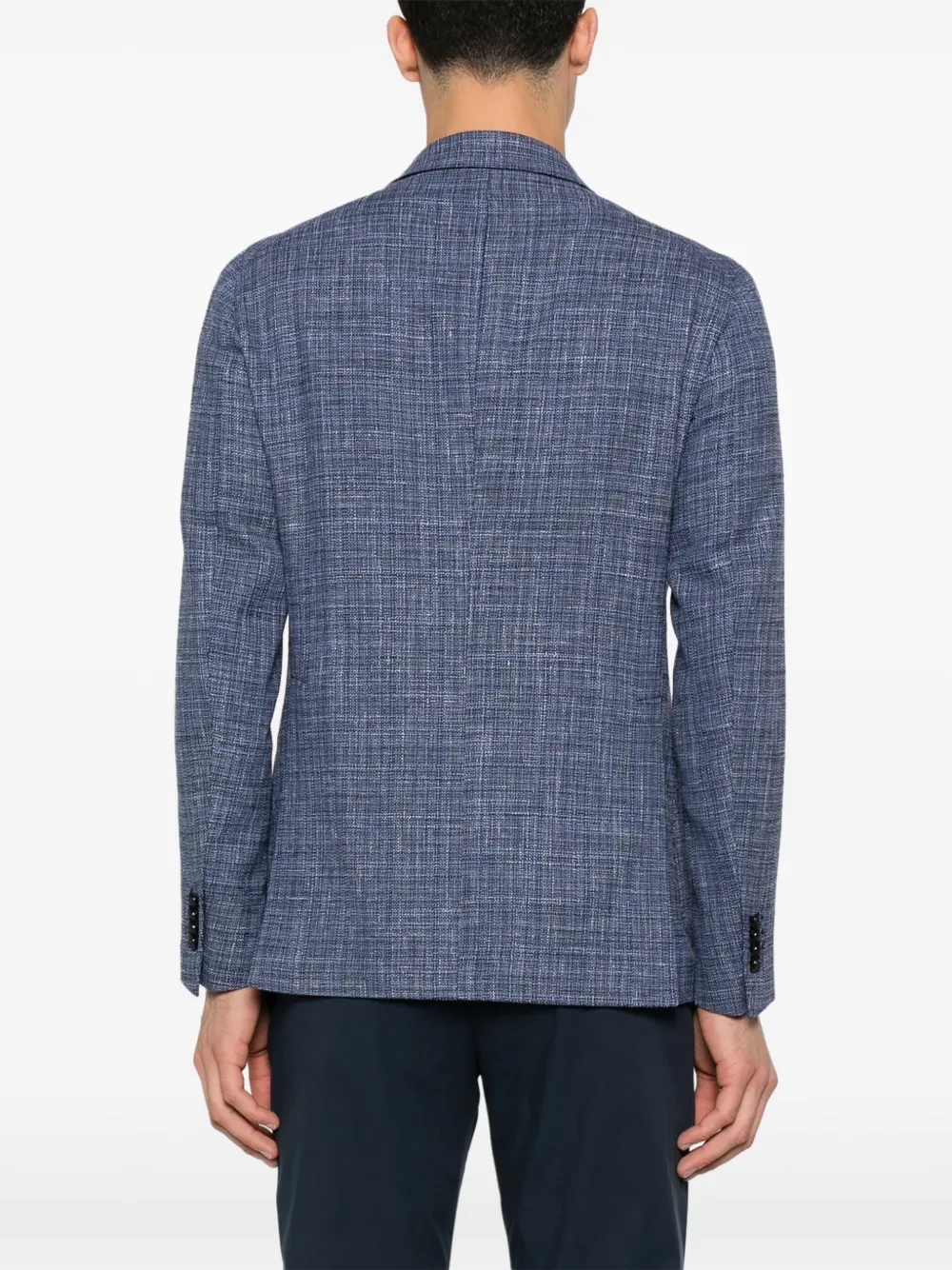 Shop Tagliatore Textured Blazer In 蓝色