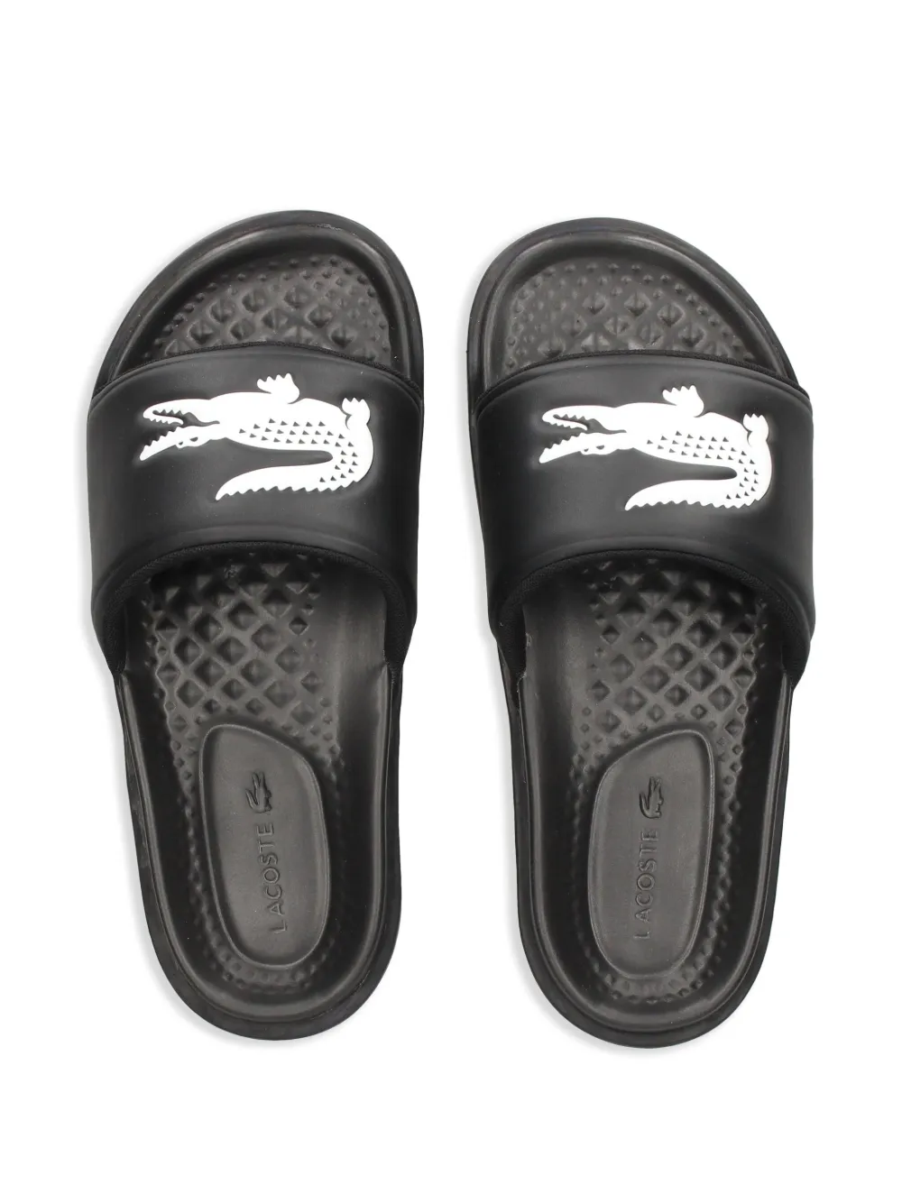 Lacoste logo-print slides Black