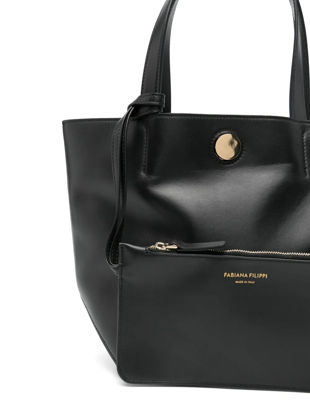 Fabiana Filippi Leren shopper Zwart