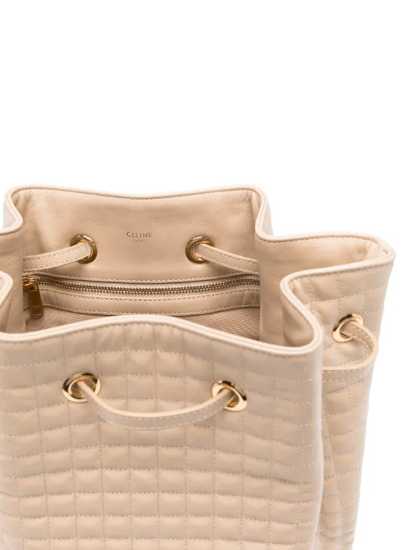 Celine Pre-Owned mini-C Quilted Backpack Neutrals FARFETCH ID