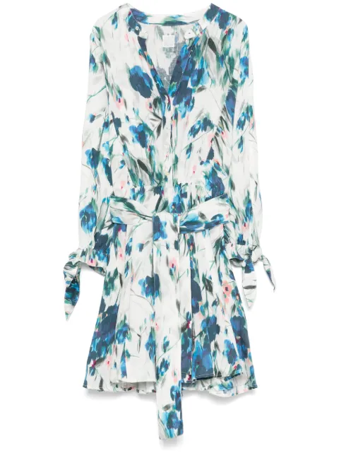 120% Lino vestido con estampado floral
