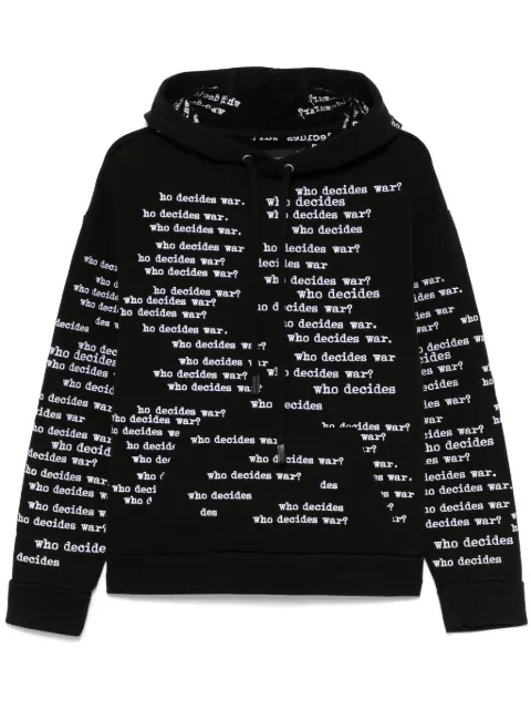Who Decides War logo-embroidered hoodie