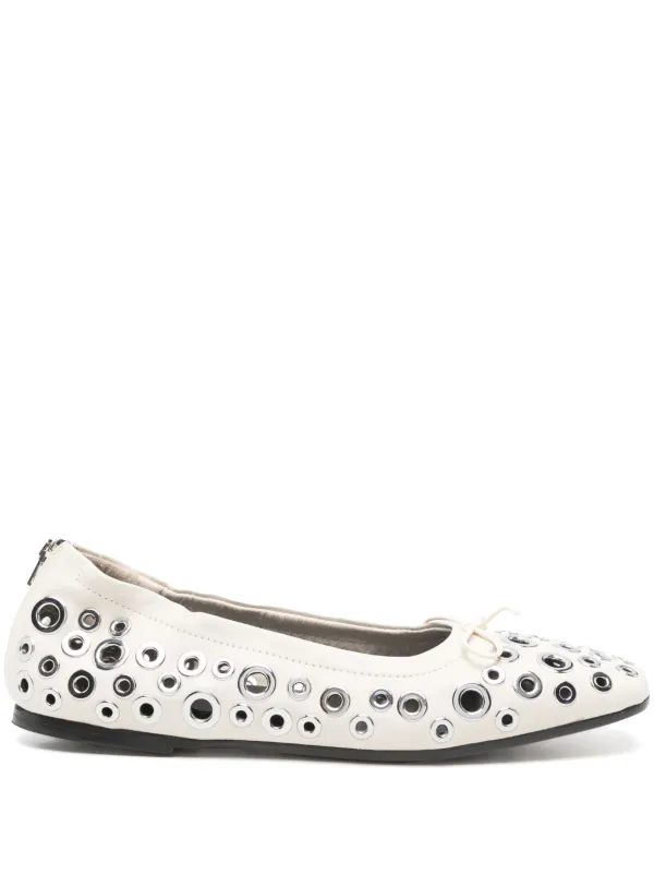 Golden Goose Eyelet-detail Ballet Flats in White