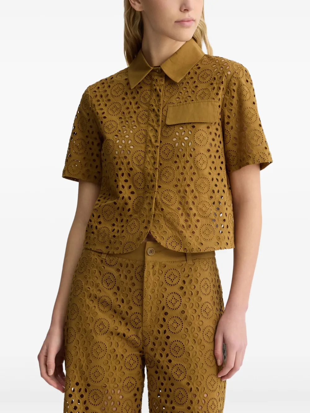 LIU JO Blouse met borduurwerk Bruin