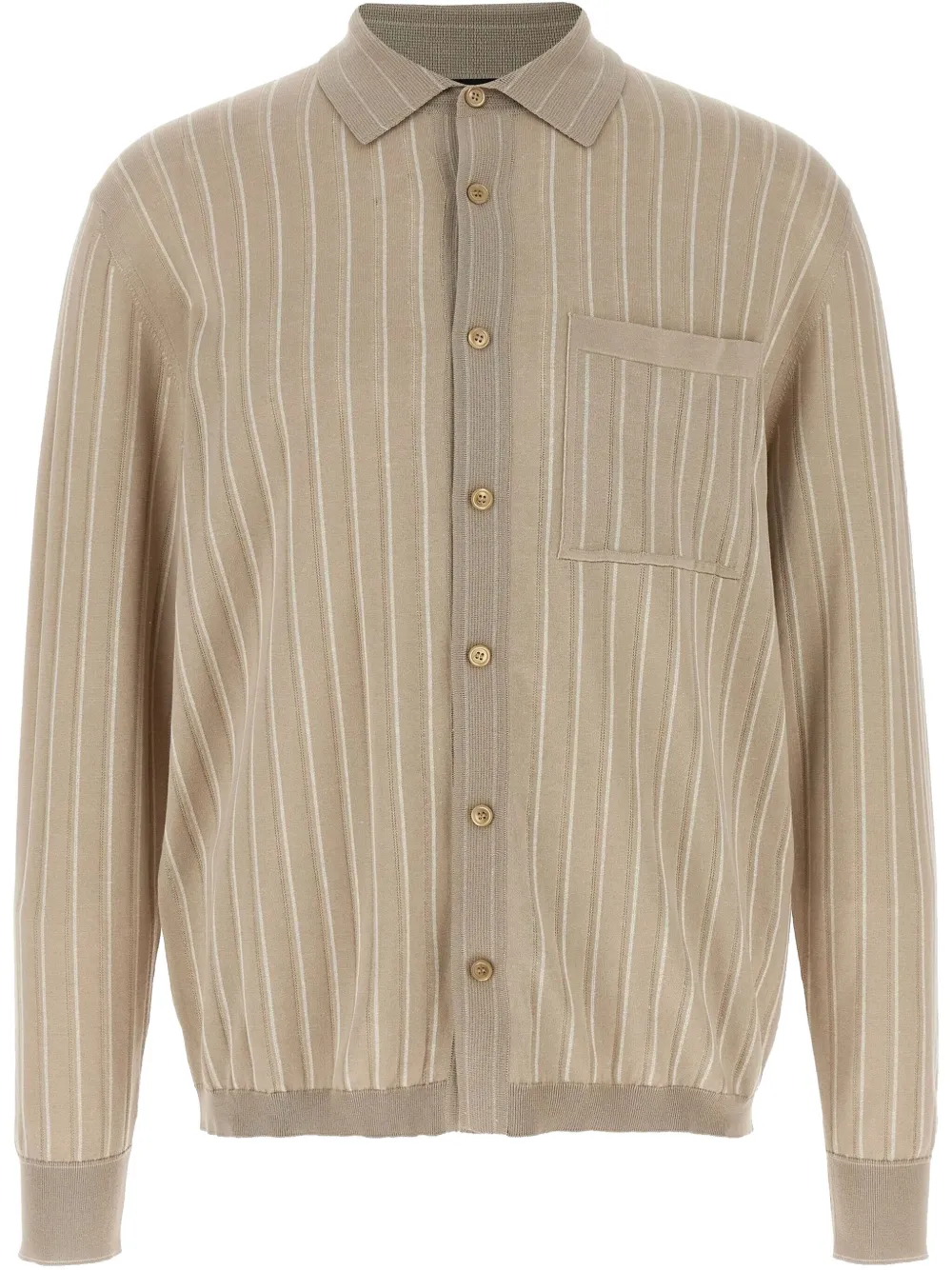 Brioni Fijngebreid overhemd Beige