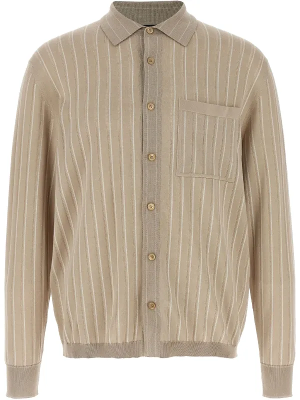 Brioni Fine-knit Shirt in Neutrals