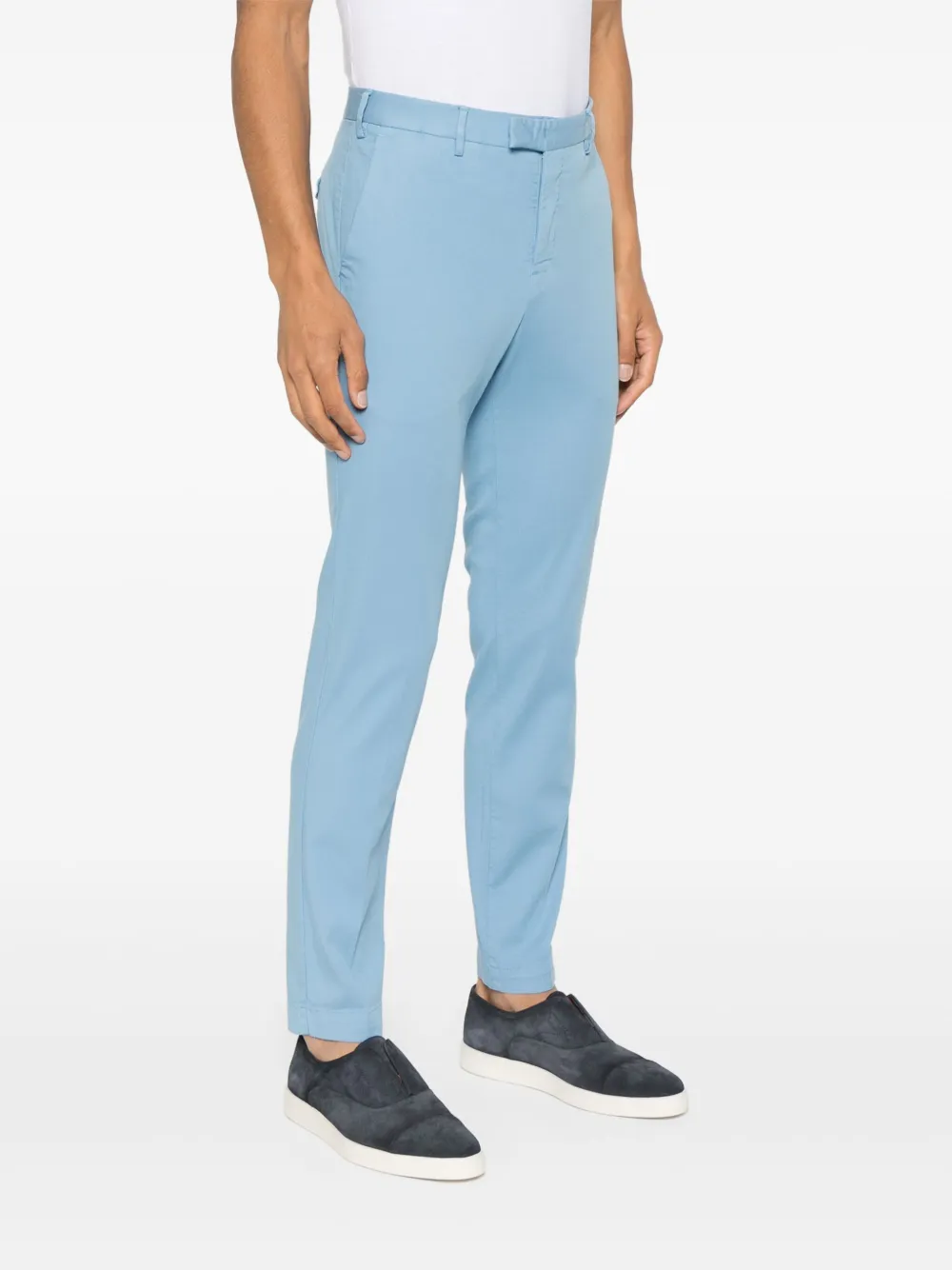 PT Torino Chino van stretchkatoen Blauw