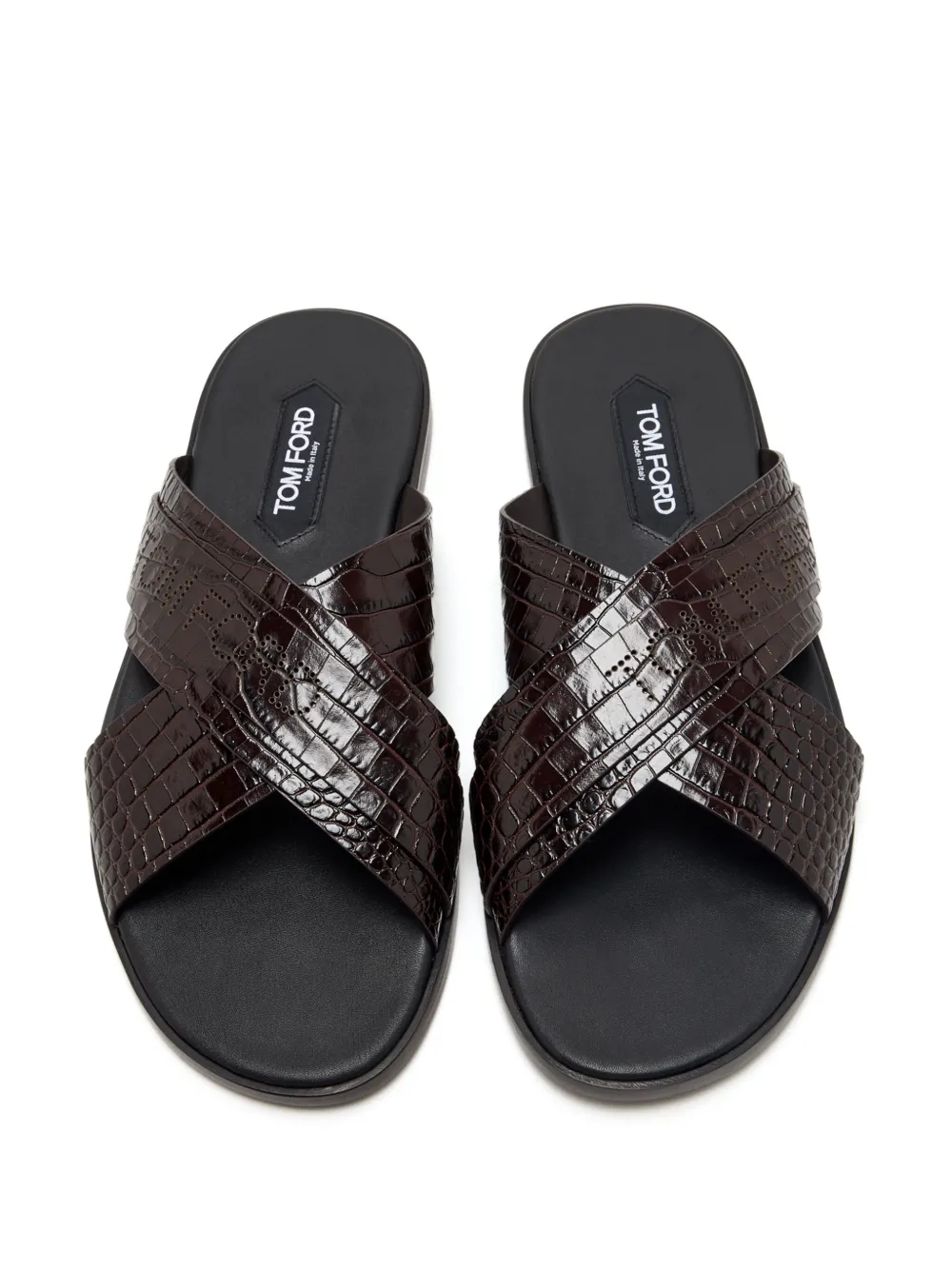 TOM FORD embossed leather sandals Brown