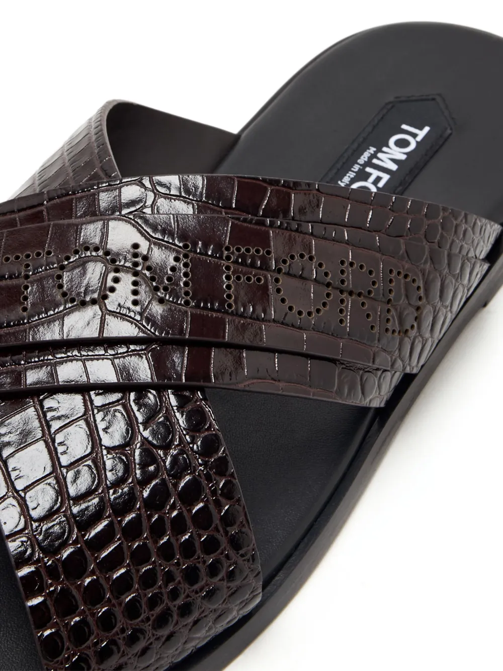 TOM FORD embossed leather sandals Brown