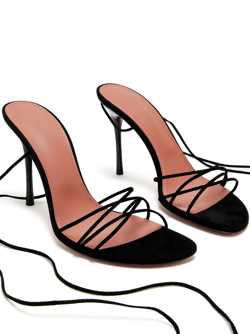Amina Muaddi 95 mm Lori sandalen - Zwart