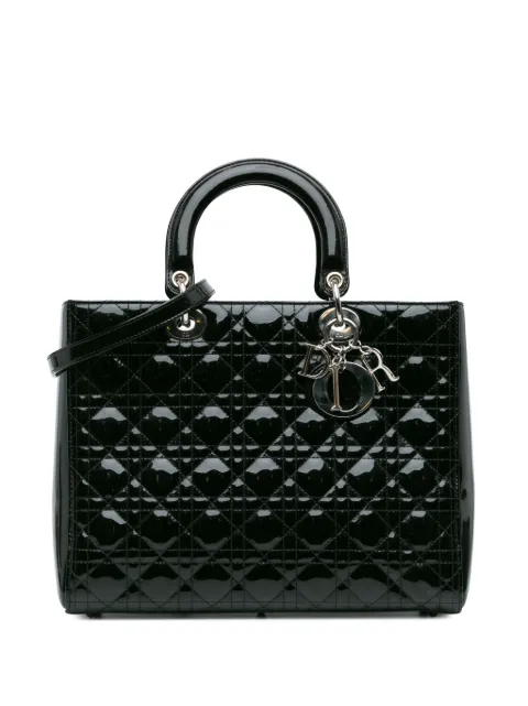 Christian Dior Pre-Owned 2012 Large Patent Cannage Lady Dior satchel