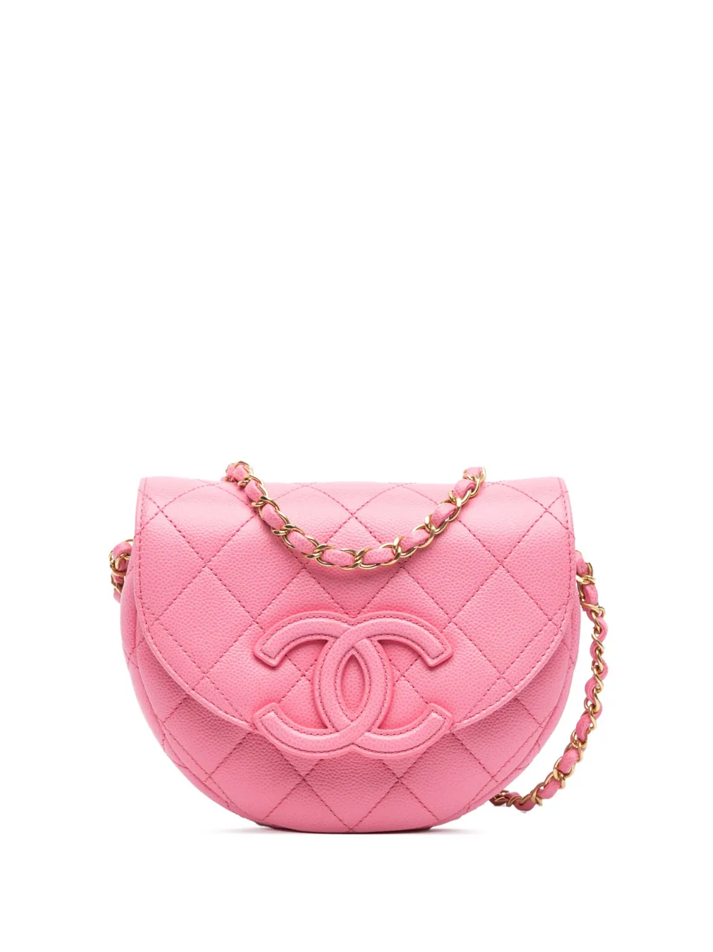 CHANEL Pre-Owned 2021-2024 Mini Quilted Caviar CC Messenger Flap crossbody bag | Pink | Image 1