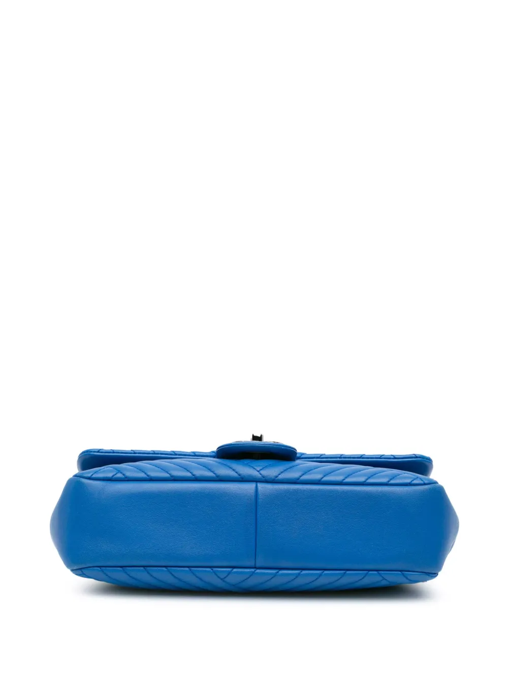 Pre-owned Chanel 2015-2016 Medium Lambskin Cc Crossing Flap Shoulder Bag In Blue