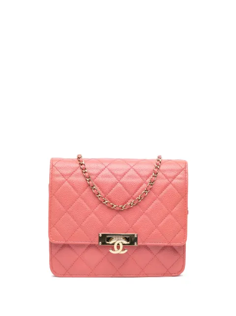 CHANEL Pre-Owned 2018 Quilted Caviar Golden Class Wallet On Chain crossbody bag