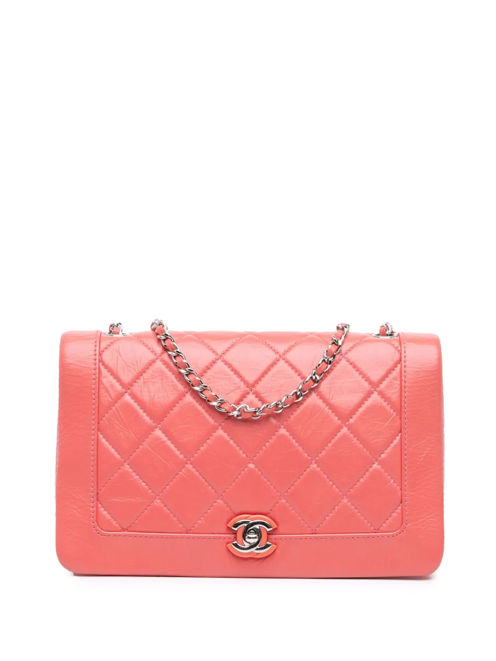 CHANEL Pre-Owned 2018 クランプルカーフ Bi マトラッセ ヴィンテージ フルフラップ ショルダーバッグ - ピンク CHANEL Pre-Owned 2018 クランプルカーフ Bi マトラッセ ヴィンテージ フルフラップ ショルダーバッグ - ピンク