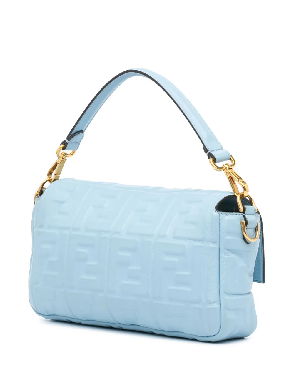 Fendi Pre-Owned 2010-2024 Zucca leren Baguette boekentas met reliëf - Blauw