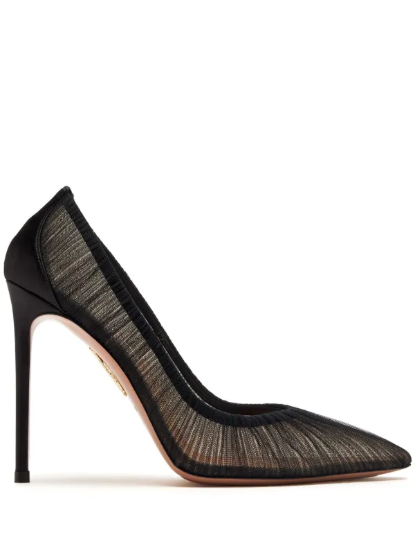 Aquazzura 105mm Mesh Pumps in Black