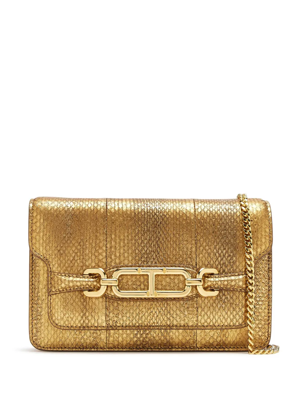 small metallic shoulder bag