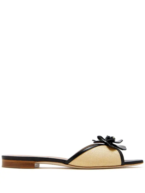 Malone Souliers floral-appliqué slides