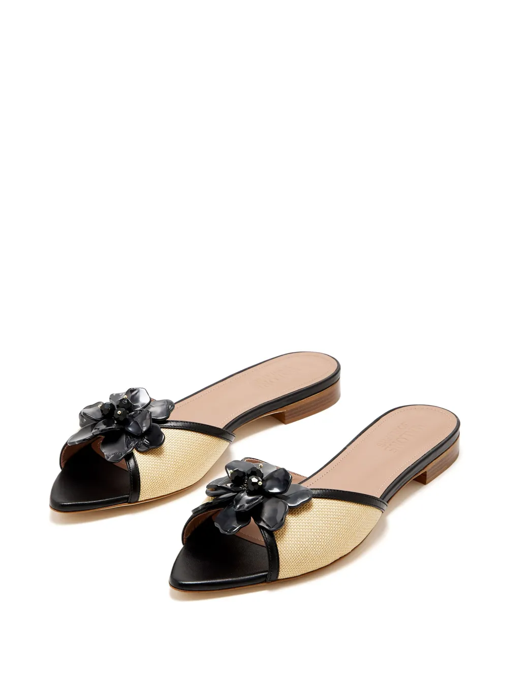 Malone Souliers Slippers met bloemapplicatie - Beige