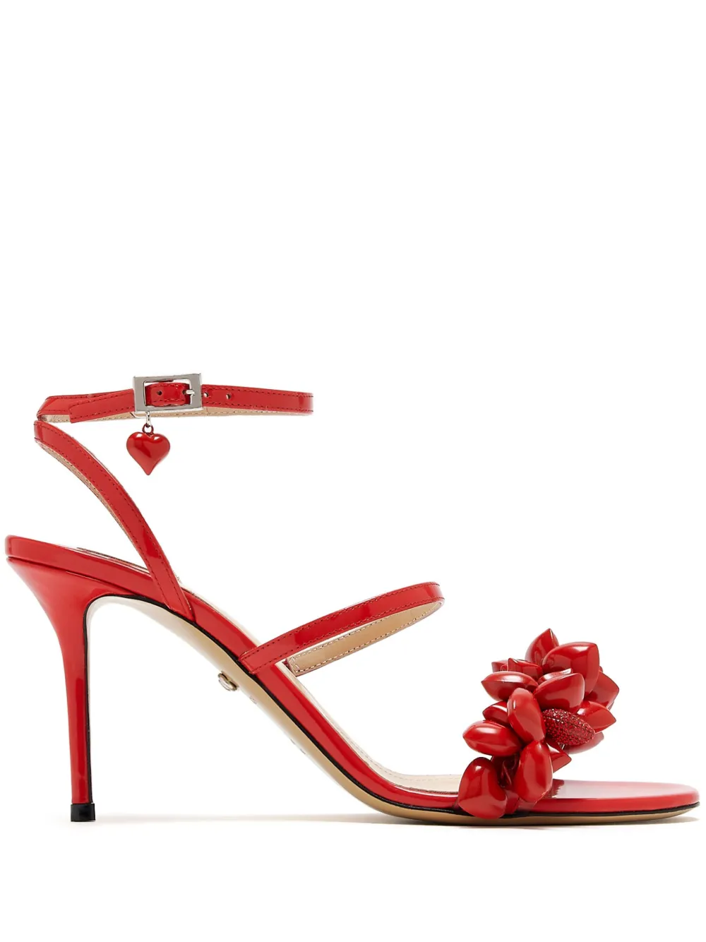 MACH & MACH 85mm Petit Coeur sandals Red