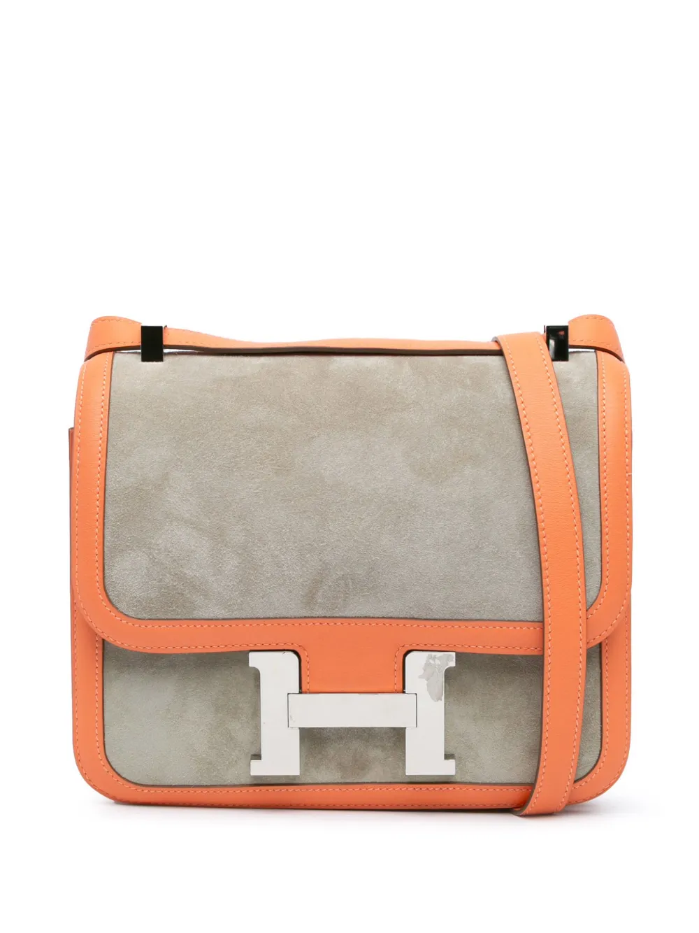Hermès Pre-Owned 2014 Doblis and Swift Constance 24 crossbody bag | Grey | Image 1