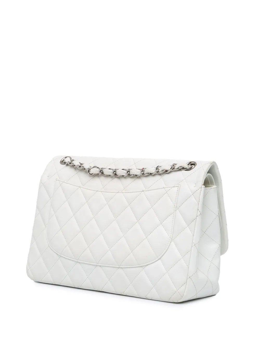 CHANEL Pre-Owned 2014 Jumbo Classic Caviar Double Flap schoudertas - Wit