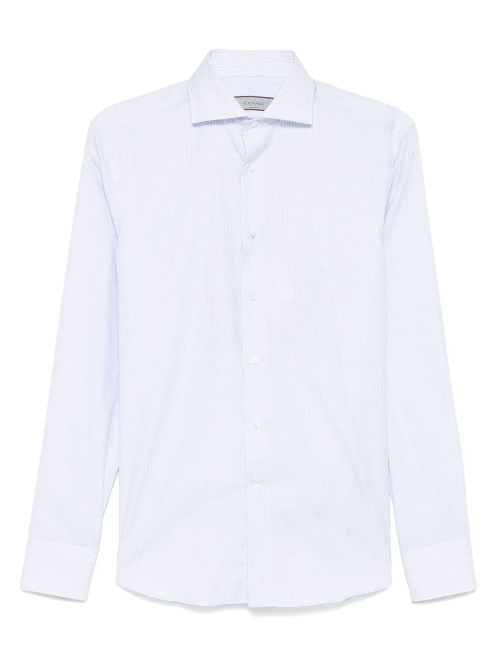 Canali mini check-pattern shirt | Blue | Image 1