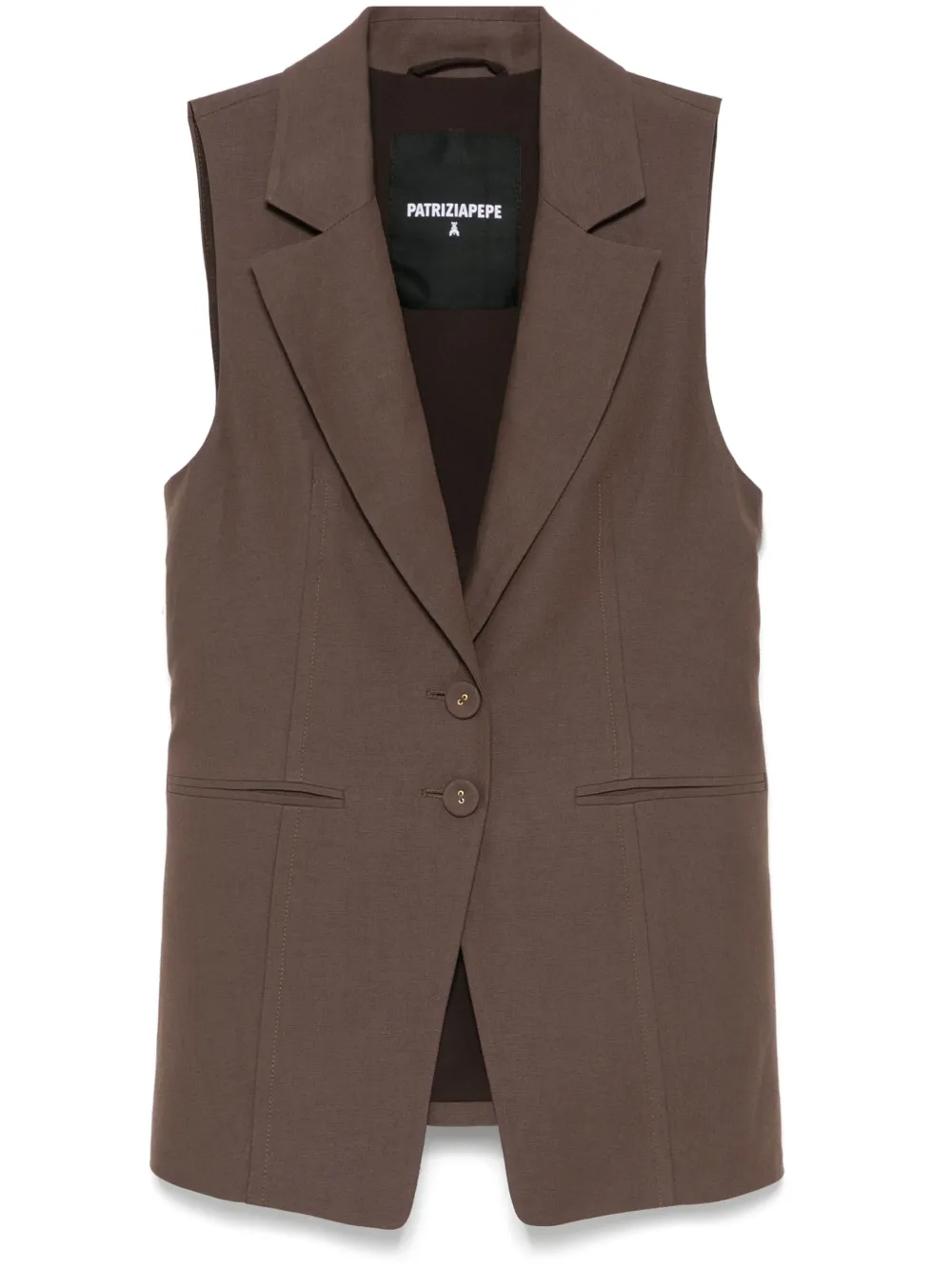 Patrizia Pepe Gilet met uitgesneden details Bruin
