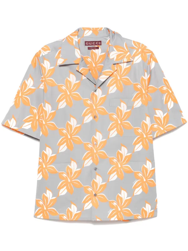 Gucci Camisa Com Estampa | Cinza | FARFETCH BR