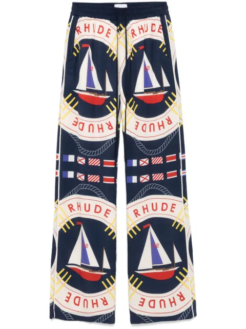 RHUDE pantalon Sail Flag en soie