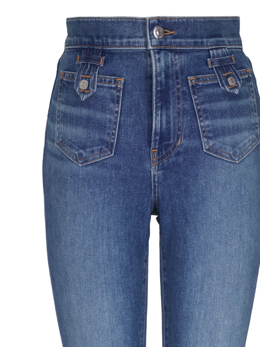 Veronica Beard button-fly flared jeans Blauw
