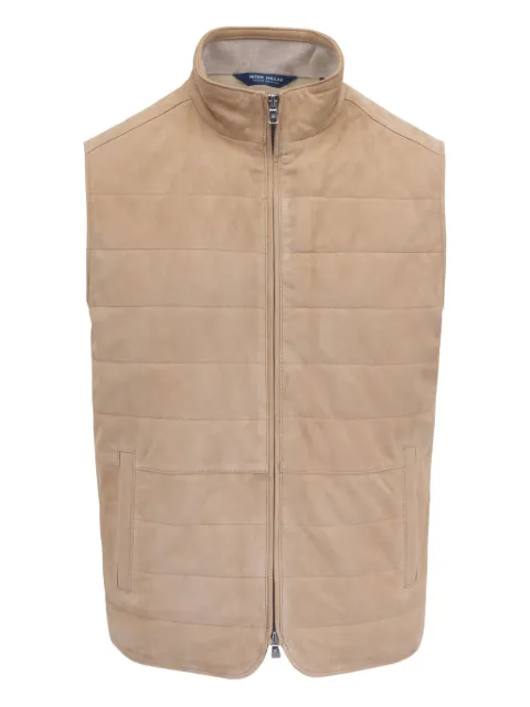 Peter Millar quilted suede gilet